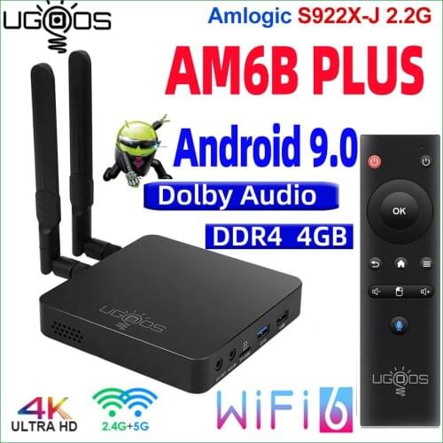 UGOOS AM6 Plus Android 9.0 TV BOX DDR4 4GB RAM 32GB ROM AM6 Pro Amlogic S922X 4K Media Player AM6 2G 16G TVbox 2.4/5G WiFi 1000M