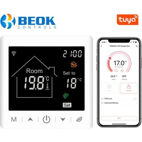 Beok Smart Gas Boiler Thermostat Wifi Temperature Controller Weekly Programmable For Temperature Regulator Warm Room
