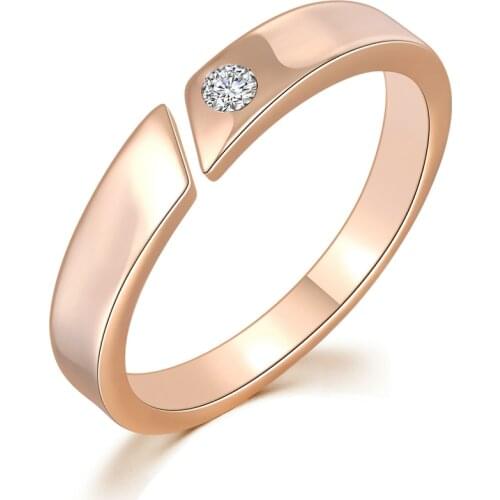 Top Quality Concise Rose Gold Color Ring Jewelry Austrian Crystal Full Sizes ZYR097 ZYR096