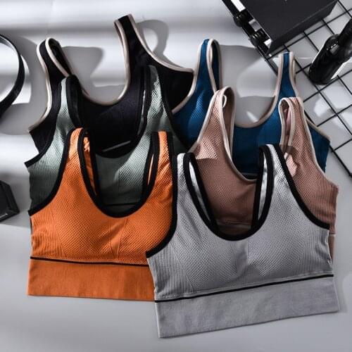 New Summer Beauty Back Wrapped Chest Women Sports Bras High Elasticity No Steel Ring Yoga Fitness Underwear Female Bralette I39