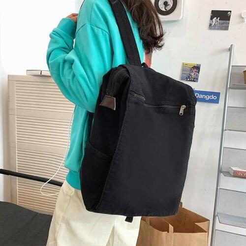 Women Canvas Backpack Retro Cloth Cute Travel Bag Ladies Solid Adventure Shoulder Bag Large School Books Bags For College Girls