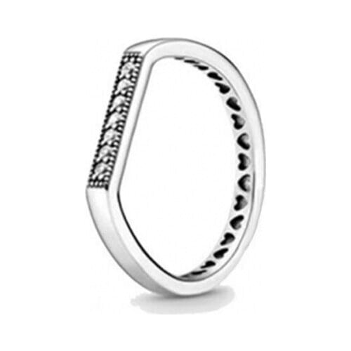 100% Genuine 925 Sterling Silver 2020 New Autumn Rings For Women S925 Silver Sparkling Bar Stacking Ring Wedding Anillos Jewelry