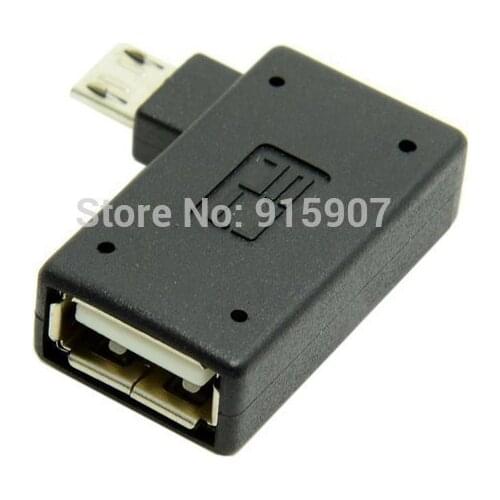 Zihan 90 Degree Ultra Flat Left Angled Micro USB 2.0 OTG Host Adapter for Galaxy S3 S4 S5 Note2 Note3 Cell Phone & Tablet