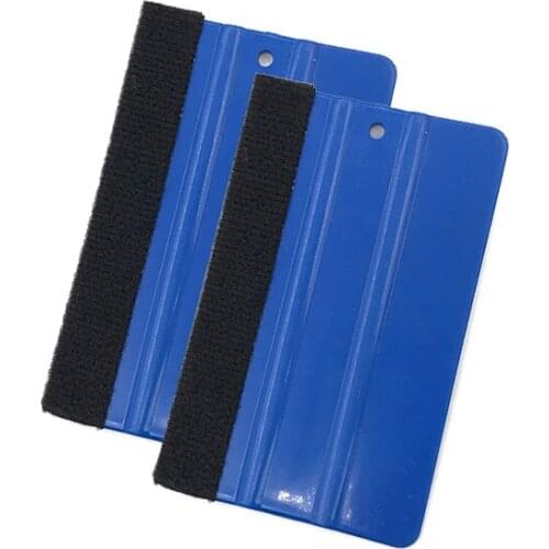 1PCS Car Vinyl Film wrapping tools Blue Scraper squeegee with felt edge size 12.5cm*8cm Car Styling Stickers Accessories