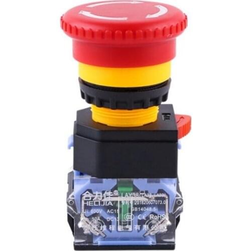1pcs LAY38-11ZS 1NO 1NC Emergency pushbutton 22mm
