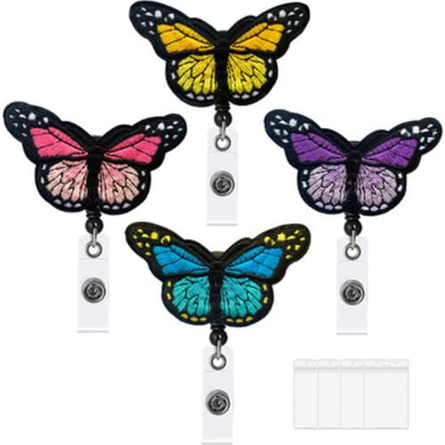 1pc New Arrival Top Quality Butterfly Style Retractable Doctor Nurse Badge Reel Fashion Cute Students ID Card Badge Holder