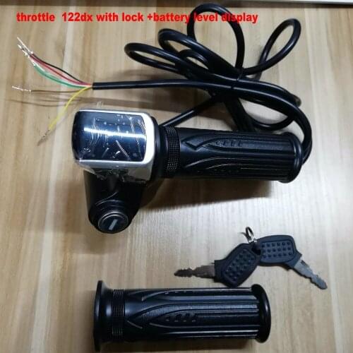 24v36v48v battery level/power indicator+twist throttle+power lock/key electric switch for electric bike scooter tricycle MTB