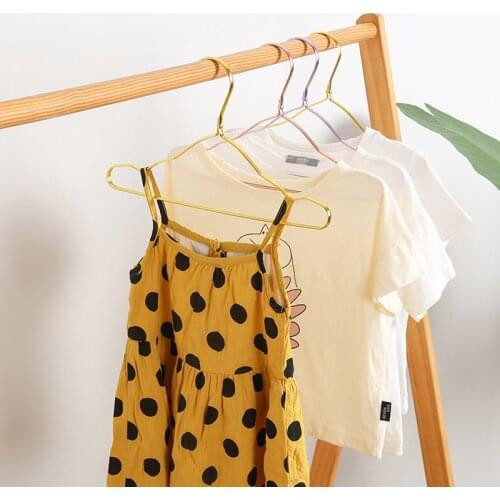 Hangerlink 29cm Children Cute Gold Metal Clothes Shirts Hanger with Notches Heavy Duty Small Coats Hanger for Kids(5 pcs/Lot)