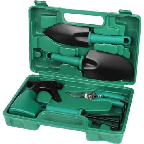 5Pcs Garden Tools Kit Gardening Tools Set Pruner Rake Shovel Grass Garden Hand Tool Set with Storage Case for Garden Tools
