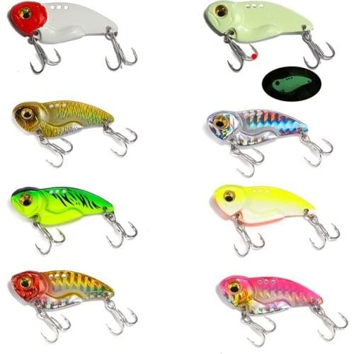 8Pcs 8g 15g 20g Metal VIB Fishing Lure Crankbait Bass Bait Treble Hooks Spoon Bait Lead Fish for Sea Fishing Pesca Wobblers