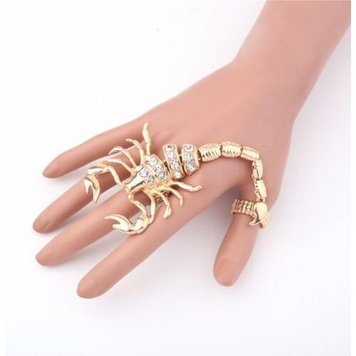 Free Shipping Cubic Zirconia Scorpion Gold Color / Silver Color Alloy Double Rings