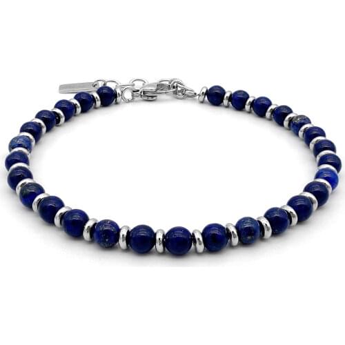 Runda Mens and Womens Beaded Bracelet Lapis Lazuli 14/16/18/20+5cm Handmade Jewelry Fashion New