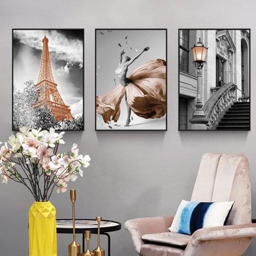 Retro Black and White Landscape Art Picture Home Decor Nordic Canvas Painting Wall Art Brown Print and Poster for Living Room