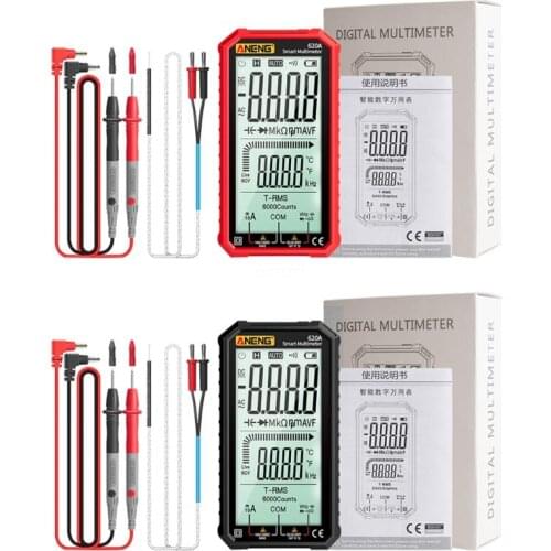 OOTDTY True-RMS Auto-Ranging Digital Multimeter with Amp Volt Ohm Capacitance Continuity Temperature Frequency Diode Tests
