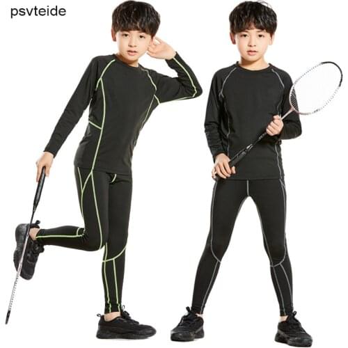 Kids Sport Suits Boys Training Suit Boys Gymnastics Clothing kids Compression Set Kids Basketball Sports Suits Soccer Training