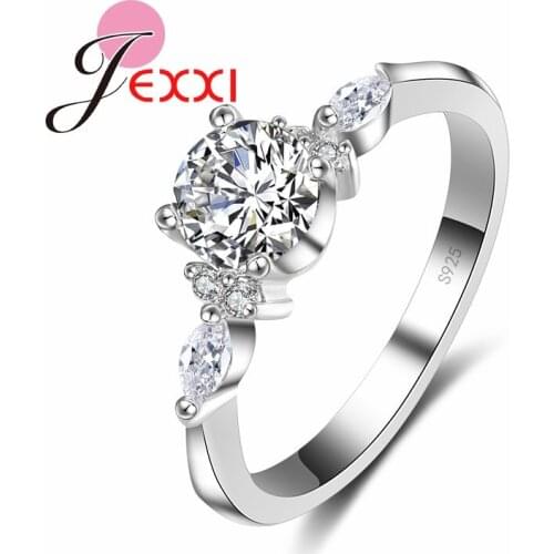 Women Proposal Rings For 925 Sterling Silver Fashion Anillos Bijoux Cubic Zircon Crystal Wedding Engagement Rings Jewelry