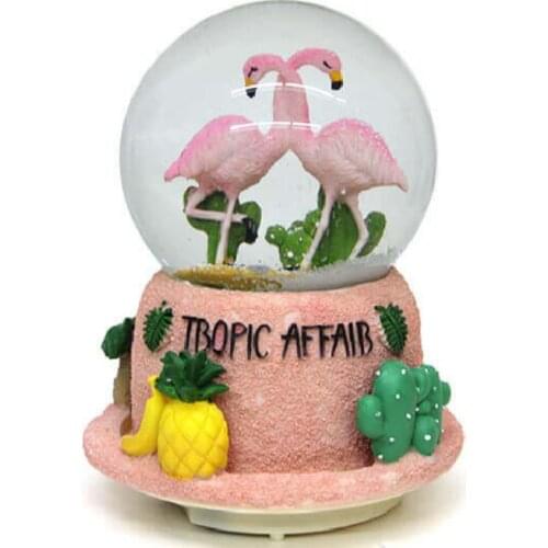 Flamingo Musical Inkjet Snow Globe