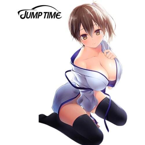 JumpTime 13cm x 7.9cm Hot Sexy Car Sticker Kantai Collection Anime JDM Window Decal 3D Car Styling Accessories