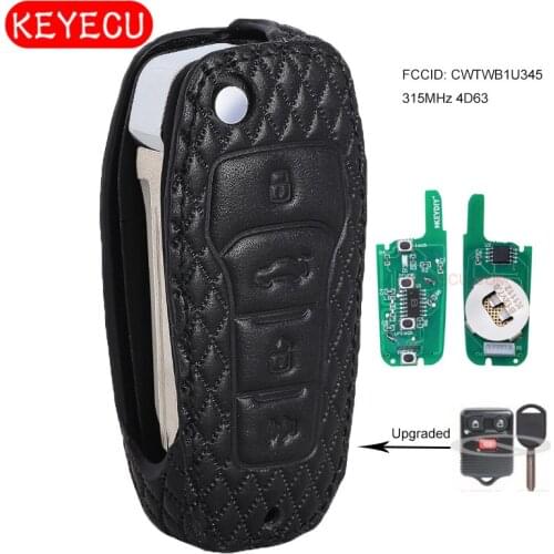 KEYECU Upgraded Replacement Flip Remote Key For Ford Lincoln Mazda Mercury 315MHz 4D63 Chip CWTWB1U212 , CWTWB1U331