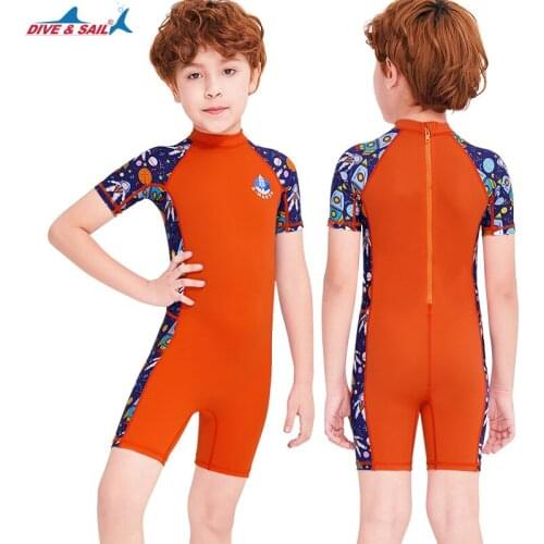 UPF 50+ Swimsuit Girls Boys Rash Guard Toddler One Piece Swimwear Kids Swimming Bathing Suit Sunsuit 3-10 Years Kids