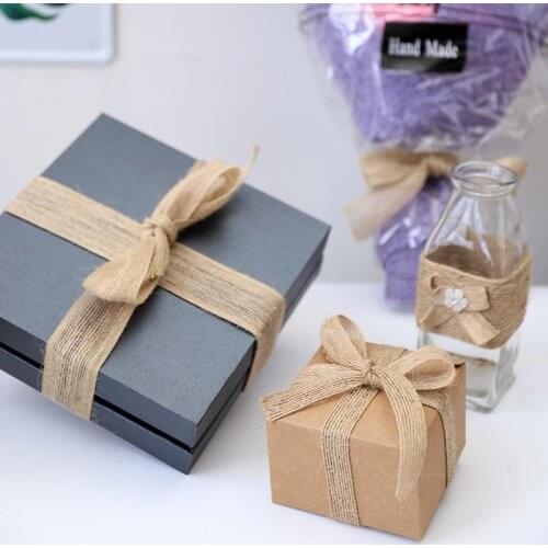 10M/Roll Natural Jute Burlap Hessian Ribbon Wedding Birthday Party Decoration DIY Scrapbooking Crafts Gift Wrapping Hessian Tape