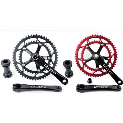 Litepro 130mm BCD 53T/39T CNC Double Crankset Hollow Forged Design BB Included