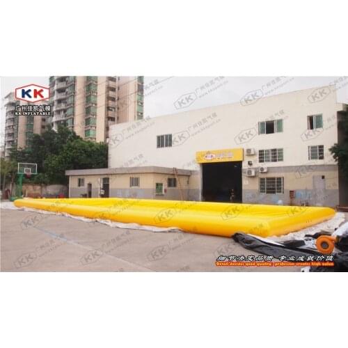 Outdoor giant yellow inflatable swimming pool