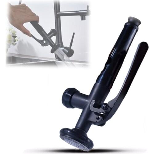 Ree Shipping Black Kitchen Shower Head Pull-Out Spray Head Universal Replacement Head for Kitchen Faucet with Lock Handsfree