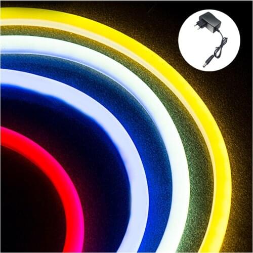 Neon LED Strip Light 12V DC SMD2835 LEDs Waterproof Flexible NEON Decorative Light White Red Blue Greena Home Room 120LEDS