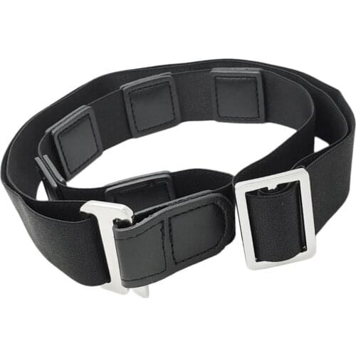 Non-Slip Shirt Belt with Adjustable Buckle Stay Shirt for Women Man Black