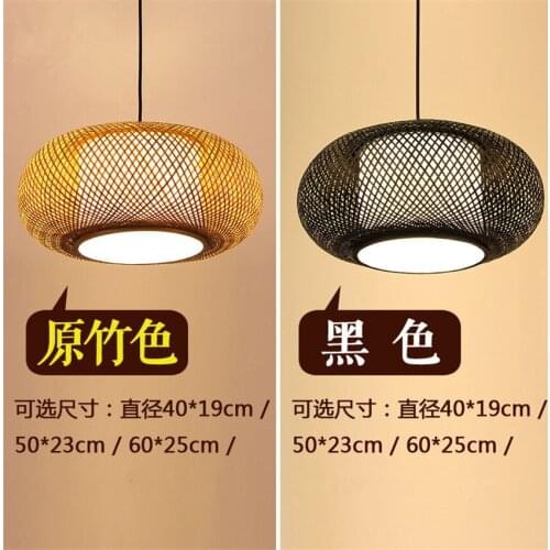 New Chinese Bamboo Bird Cage Hand Pendant Lights Japanese Restaurant Zen Style Tea Room Lantern Antique Pendant Lamps Lighting