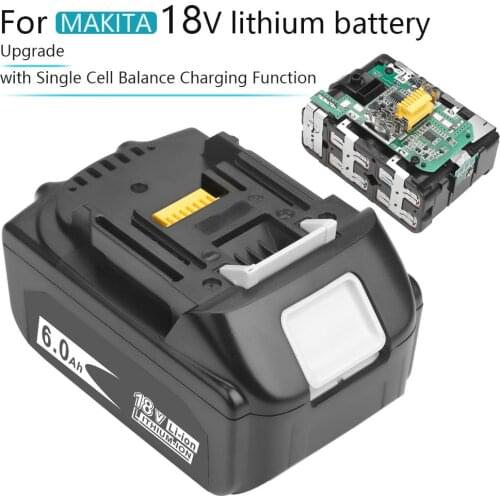 2 x BL1860 18V 6000mAh Replacement Battery for Makita BL1840 BL1850 BL1860 Battery with LED Power Display