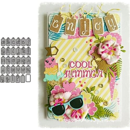 New 26 Letters Small Label A-Z Metal Cutting Dies Stamps Dies Scrapbooking Mold Cut DIY Handmade Tools Craft Decoration New 2021