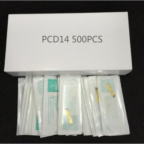 Wholesale 500 pcs microblading needle 14 pin pcd Lamina Tebori 14 Hard Flex Microblading 14 Prong flat permanent makeup supplies