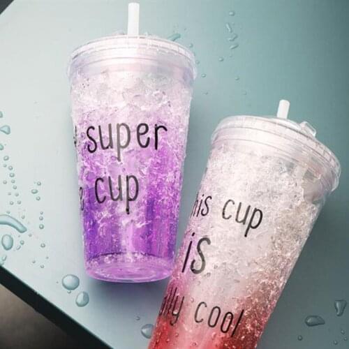Portable Ice Bucket Water bottle Cup Double Laye water milk juice coofffe cooling cup mug this cup is really cool