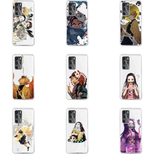 Demon Slayer Kimetsu No Yaiba Phone Case Transparent For Huawei honor V 9 8 10 20 7 i S A C X pro lite play Soft TPU bags