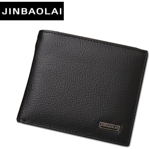 Luxury 100% Genuine Leather Wallets Fashion Short Bifold Men Wallet Casual Soild Wallet Men With Coin Pocket Purse Male Wallets