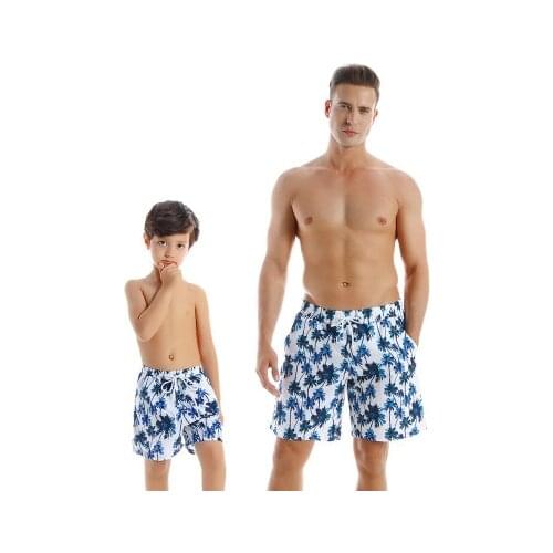 Family matching swimwear Leopard dad son swim trunks men boys swim shorts beachwear outfits look