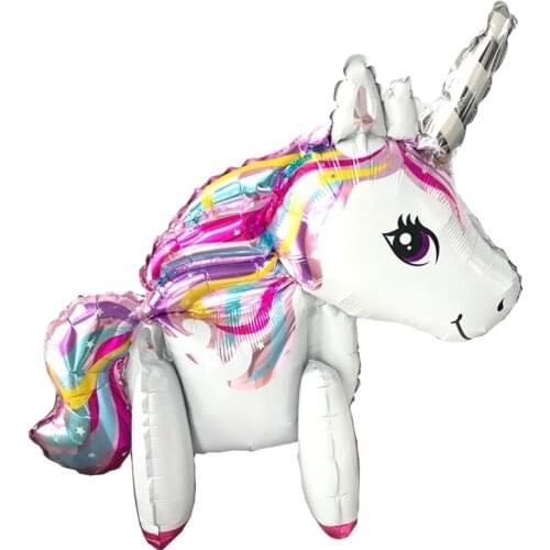 2pcs 3D Unicorn Balloons Cute Rainbow Horse Aluminum Foil Balloons Birthday Party Decorations Party Supplies Kids toys Ballons