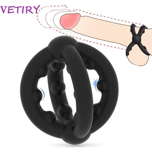 Silicone Penis Ring Cock Ring Erection Male Scrotum Bind Penis Enlargement Elastic Delay Ejaculation Sex Toys for Men Enlarger