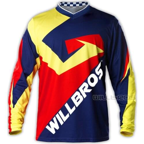 Willbros GP Verse Navy Red Jersey Motocross Motorbike MTB ATV Bike Riding Motorcycle Summer Long Sleeve