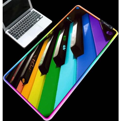 XGZ Exquisite large size RGB mouse pad colorful piano table mat LED colorful lighting high quality keyboard pad