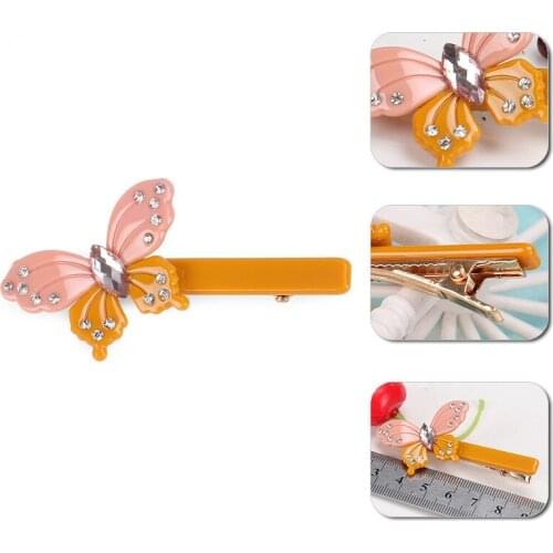 High Quality Hair Jewelry Butterfly And Shaped Hair Pin With Rhinestones Excellent Gift Hair Barrette Acetate Hair Clips