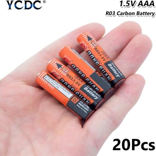 20Pcs 1.5V AAA Battery UM4 R03 AM4 Zinc Carbon Batteries For Flashlight Toys Original 1.5V AAA Carbon Dry Battery UM4 R03 K3A