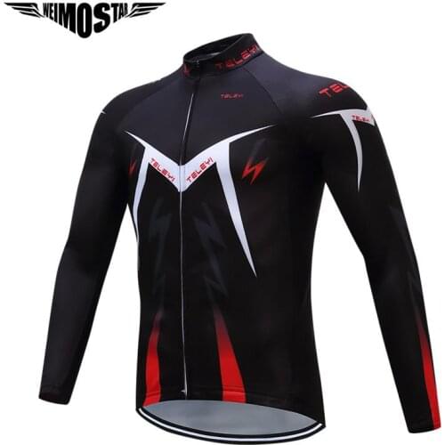 2018 Teleyi Cycling Jersey Men Bike Road Outdoor Spring Long Sleeve Ropa ciclismo MTB Bicycle Jersey Quick Dry Bike Jerseys