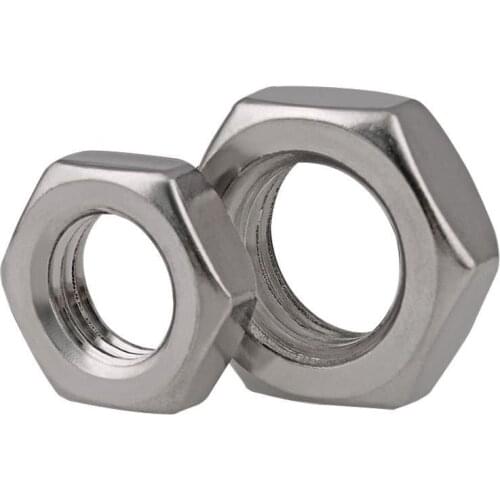 25pcs Steel Nut M2.5 M3 M4 M5 M6 M8 M10 M12 M14 M16 304 A2-70 Stainless Steel Flat Hex Hexagon Thin Nut Jam Nut DIN439 GB6172
