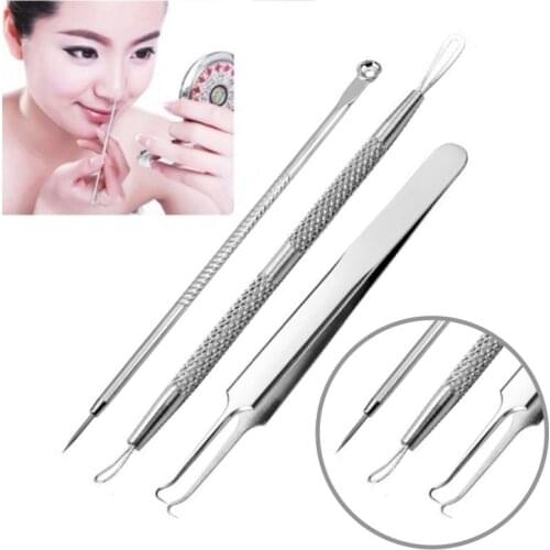 3/4/7PCS Blackhead Remover Acne Extractor Comedone Pimple Needles Spoon For Face Skin Care Facial Pore Cleaner Beauty Tool TSLM2