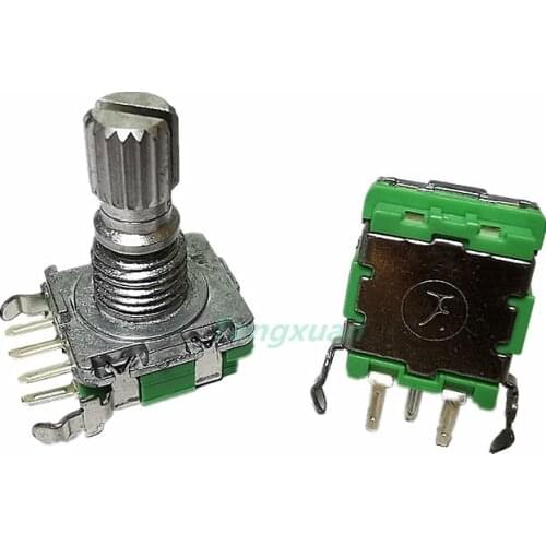 5pcs EC11 Roatry Encoder Switch With Push Button Side Adjust F11E 20 Position Detenets 15MM Plum Shaft