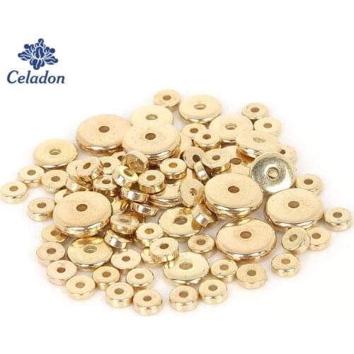 New Coming 100-500pcs 5/8/10mm Acrylic CCB Beads KC Gold/Rhodium Color Loose Spacer Beads for Necklace DIY Jewelry Making