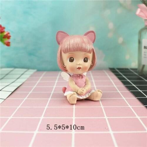 Free Shipping Resin Charms Car Ornament Angel Statue Cute Baby Sleeping Figurines Cartoon Toys For Home Decor